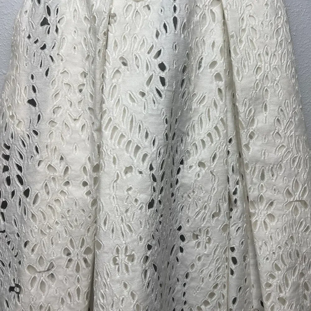 AZADEH Eyelet High Waisted Womens Midi Skirt Medium Play Festival Event Fairy
